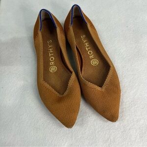 Rothy's Brown Flats with Blue Trim